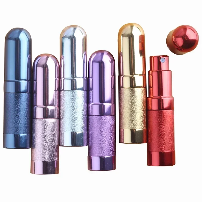 10/50pcs 6ml Refillable Mini Perfume Glass Bottle Traveler Aluminum Spray Atomizer Travel Perfum Spray Bottle