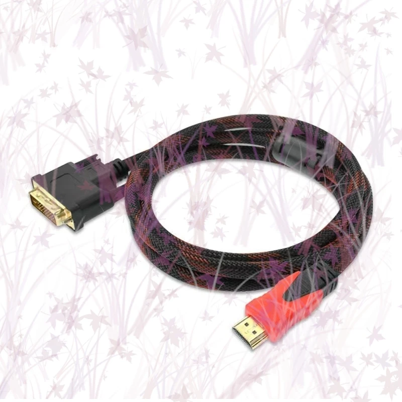 1.5M HDMI-compatible to DVI Cable DVI-D 24+1 Pin Adapter Cables for LCD DVD HDTV XBOX 1080P 3D High Speed DVI to Wire B5