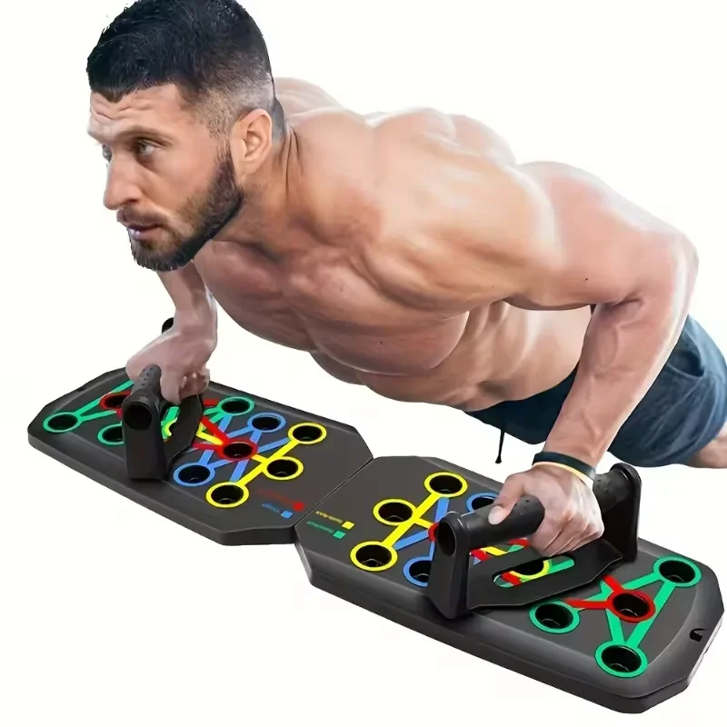 1 Pcs Foldable Multifunctional Push‑up Board Set with Handles Portable Fitness Trainer for Chest Abdomen Arms Back Workout