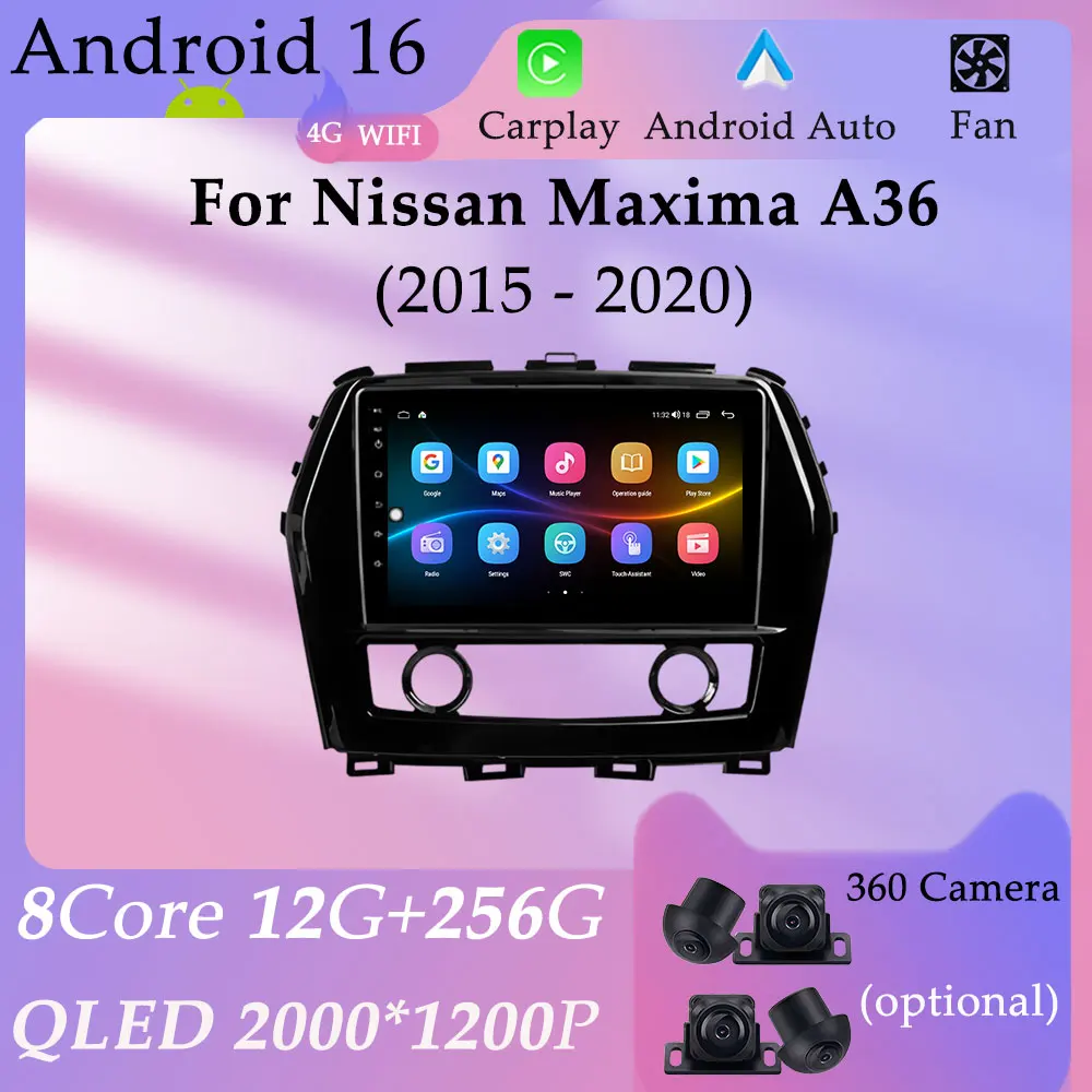 Wireless CarPlay Wired Android for Nissan Maxima A36 2015 - 2020 GPS Navi Car Radio Multimedia Player Split Screen  BTDSP Stereo