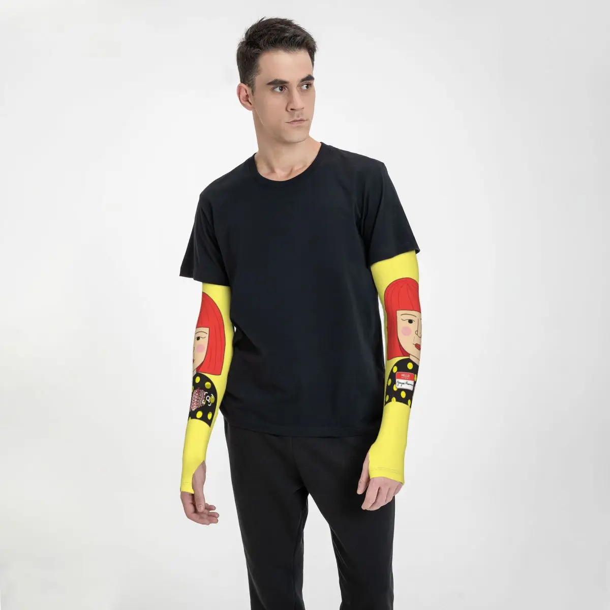 Yayoi Kusama Pittura astratta (1) Manicotti per esterni Copertura di protezione solare UV Manicotti per tatuaggi da ciclismo estivi in seta ghiacciata