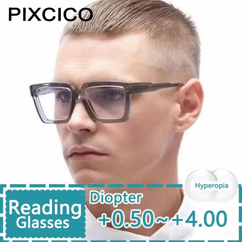 

R55830 Unisex Men's Reading Glasses +1.00 +2.00 Square Brand Large Eyeglasses For Men Women's Prescription Diopter