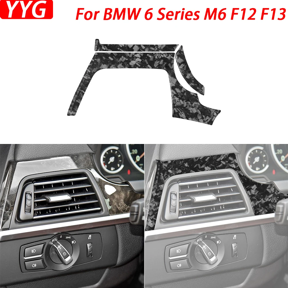 

For BMW 6 Series M6 F12 F13 F06 2011-2018 M Sport Forged Carbon Fiber Left Side Dashboard Panel Cover Car Accessories Sticker