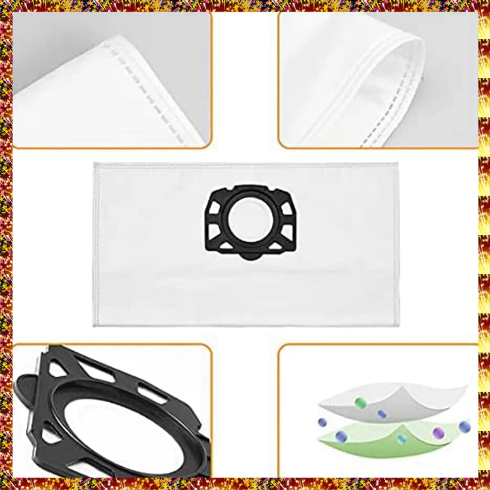 

AGOUP 24 Pack Fleece Filter Bags Replacement For Karcher Vacuum Cleaner WD4 WD5 WD6 MV4 MV5 MV6, Dust Protection Filter Bags