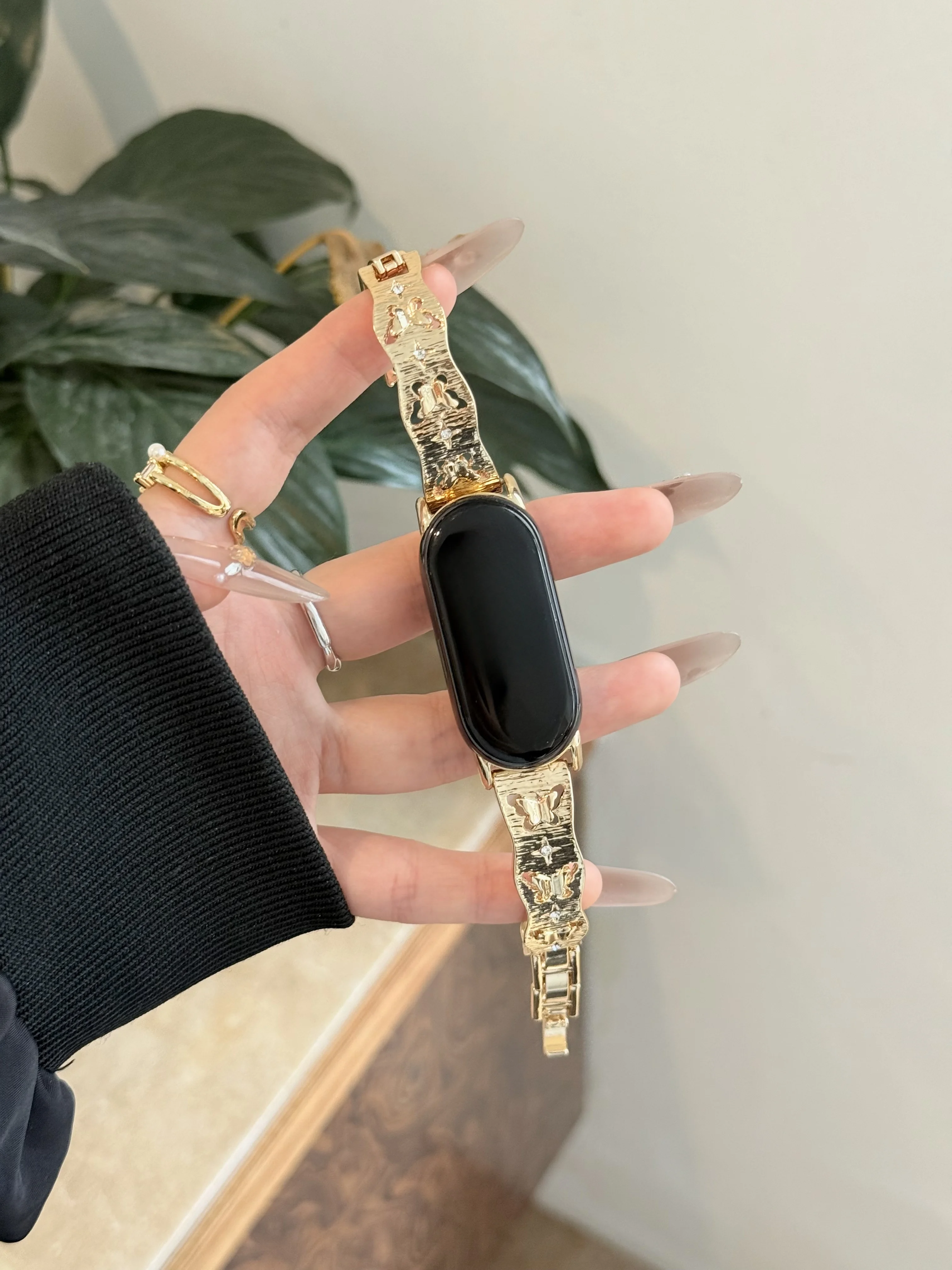 

Strap hollowed out metal butterfly suitable Xiaomi Band 8Pro/9Pro，For Mi band 3/4/5/6/7，8/8NFC/9/9NFC/10/10NFC，For Redmi Watch5/