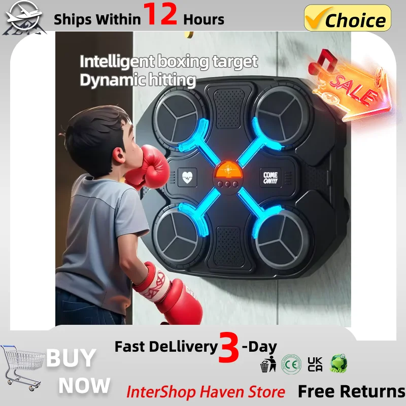 New Smart Music Boxing Target Children\'s Electronic Boxing Wall Target Reaction Target Children Adult Sandbag Training Equipment