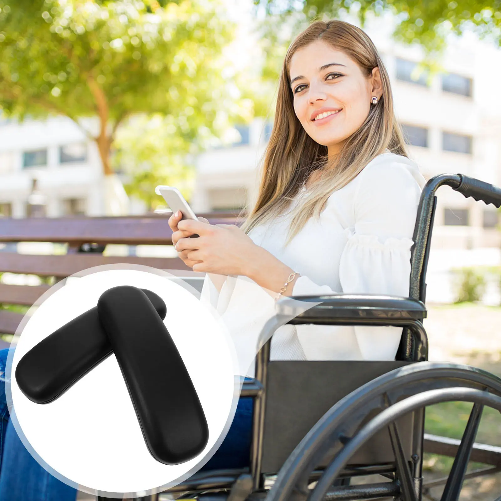 1 Par de Almofadas Ergonômicas de Poliuretano para Braço de Cadeira, Confortáveis, de Substituição, para Escritório, Casa e Cadeira de Rodas