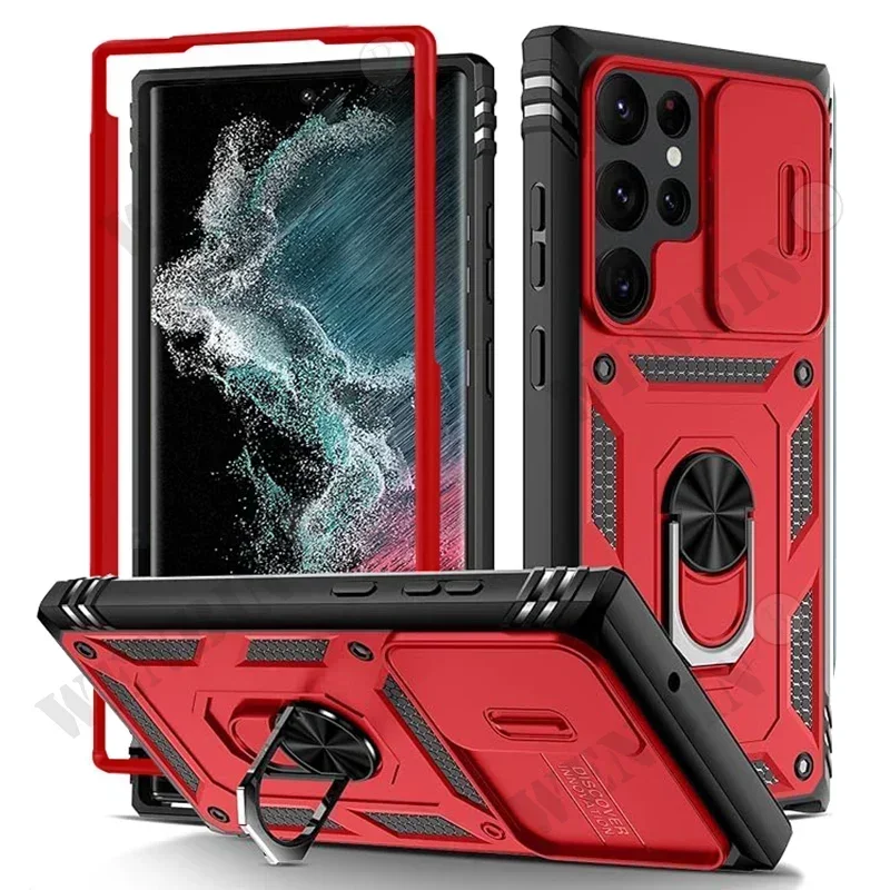 Hülle für Samsung S26 Ultra S25 S24 S23 Plus S25 FE A57 A56 A37 A36 A17 A16 5G Heavy Duty mit Kamera 360 Grad Kickstand Cover