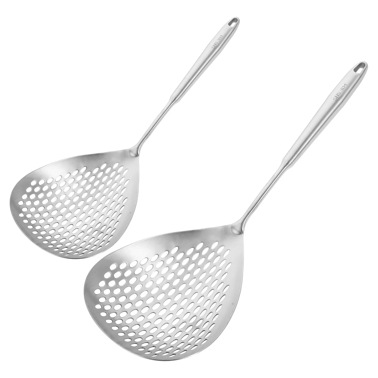 

2Pcs Stainless Steel Kitchen Colander Slotted Spoon Skimmer Fried Food Strainer Filter Cooking Spoon Small Slotted Spoons