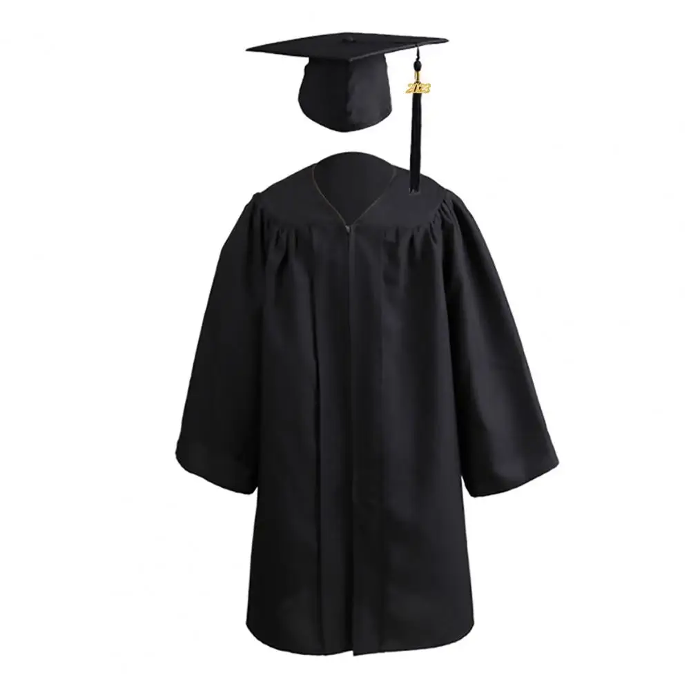 Vestido de graduación para niños y niñas, conjunto de gorro, ropa de graduación escolar para niños pequeños, vestido de graduación para jardín de infantes