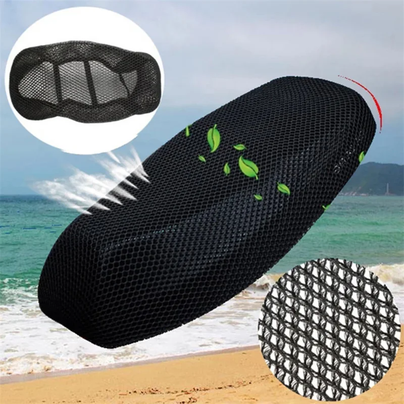 

Motorcycle 3D Mesh Fabric Anti-skid Pad Scooter Seat Electric Bike Seat Cover Summer Breathable Covers Cushion Net Cover New