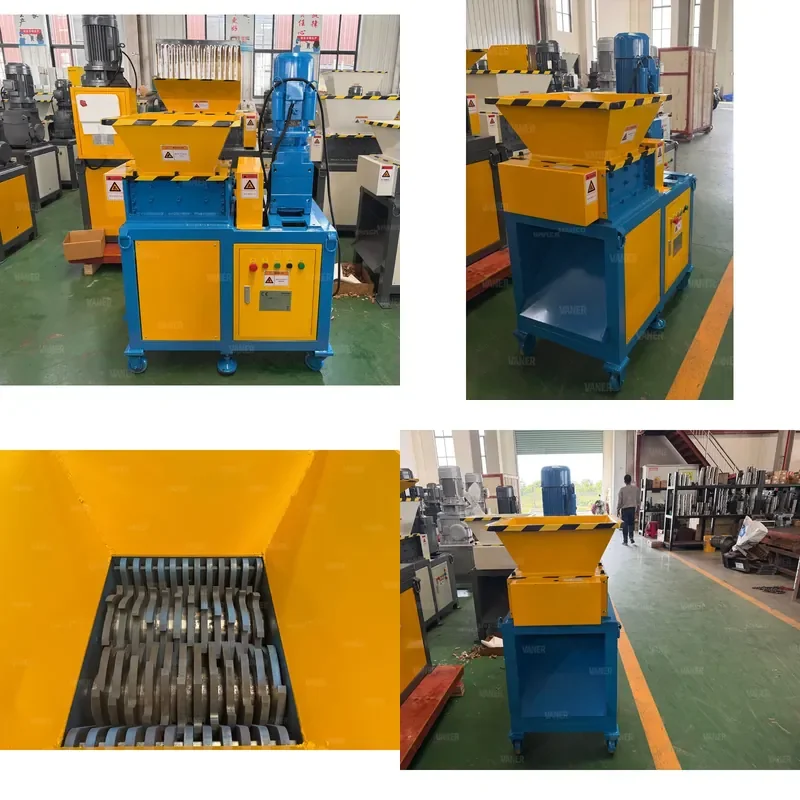 2026 Hot V-EB300 VANER Double Shaft Shredder Copper Metal Wood Plastic Shredder Industrial Good Price for Sale