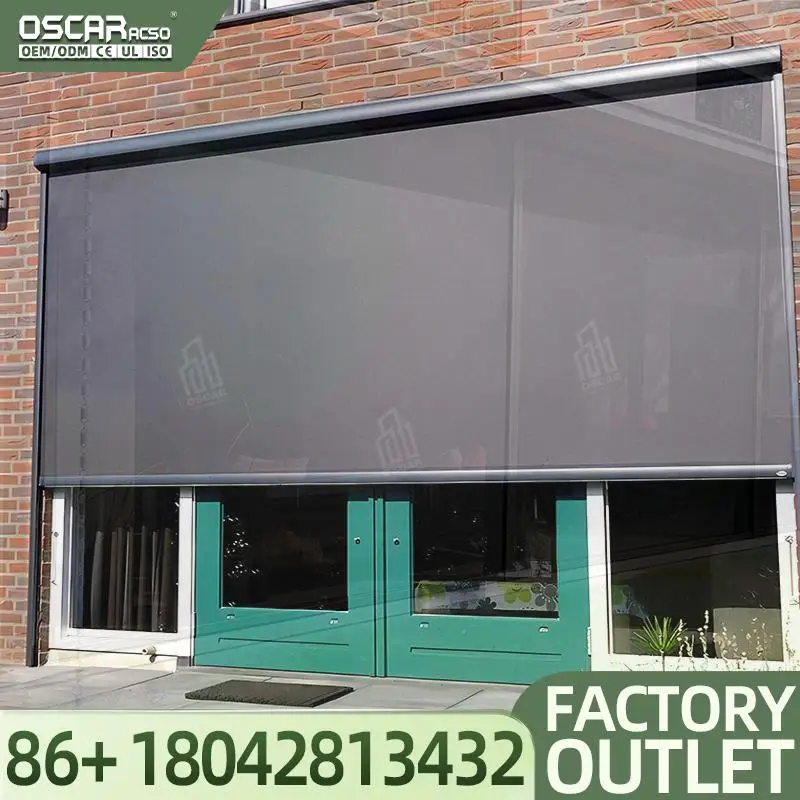 

Wholesale Outdoor Waterproof Windproof Roller Blinds Sun Shades Remote Controlled Screen for Outdoor Sunshielding Balcony Patio