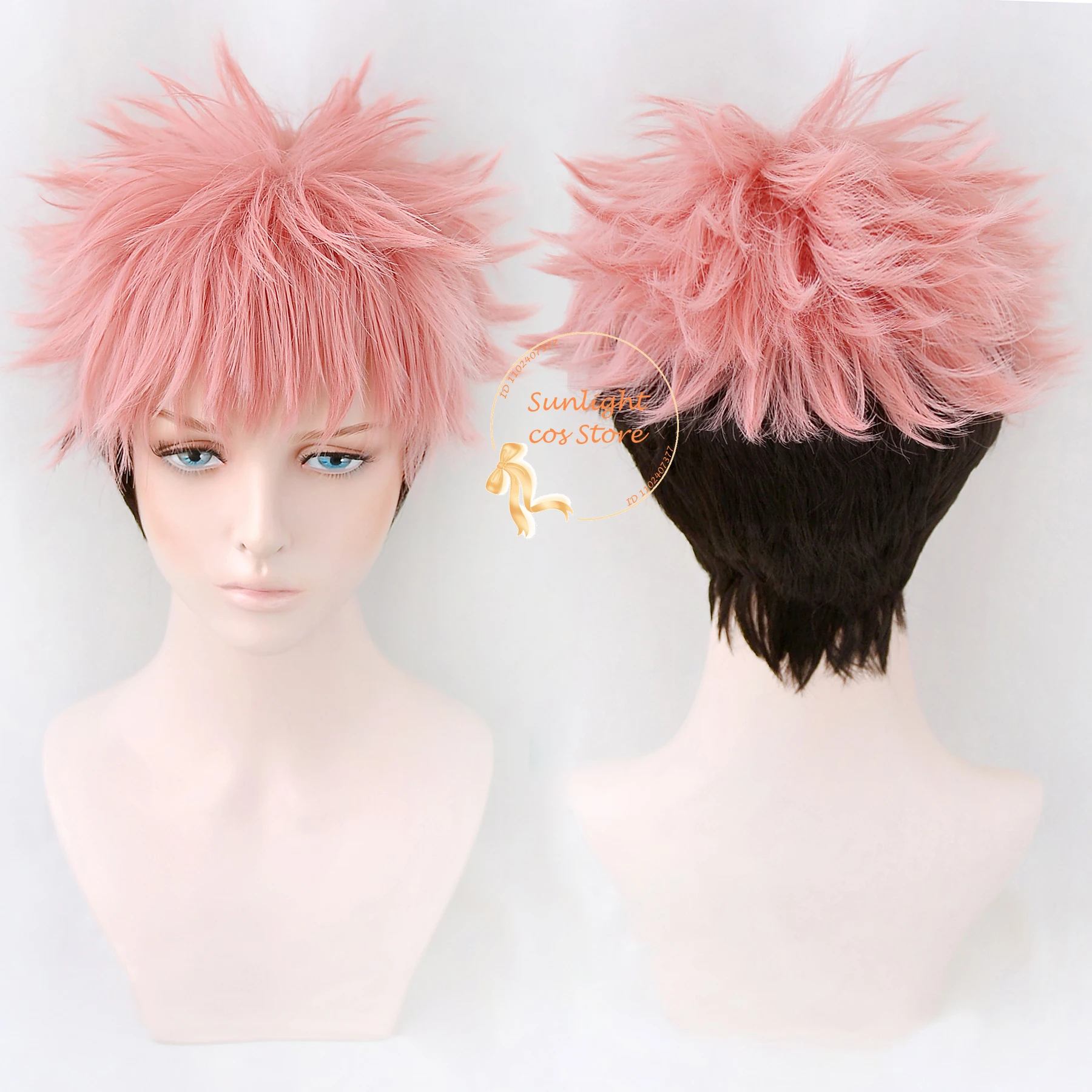 

High Quality Yuji Itadori Cosplay Wig Pink Orange Black Fluffy Unisex Cos Anime Wigs Heat Resistant Synthetic Hair Halloween Wig