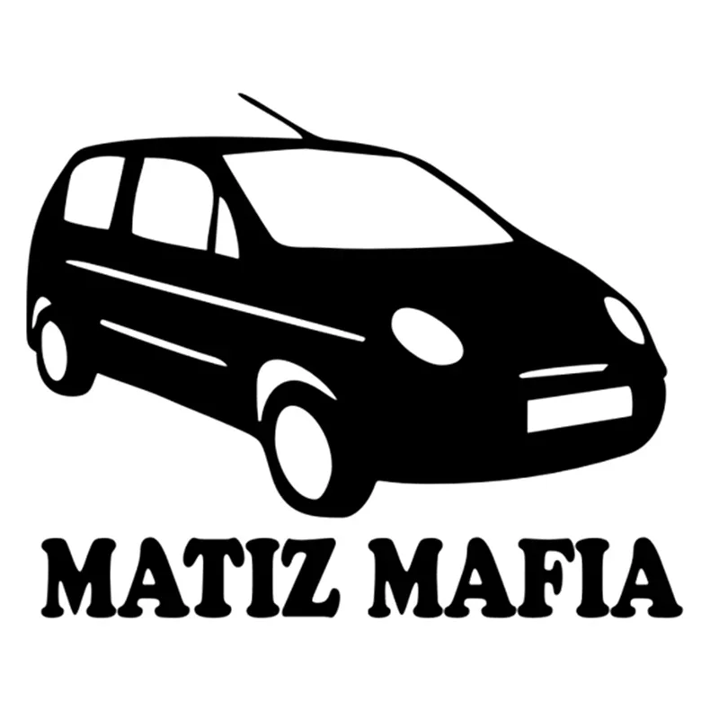 19x15cm MATIZ MAFIA Funny Car Vinyl Decals, Waterproof Stickers for Auto Bumper Window, Universal Car Exterior Decor