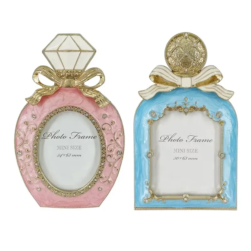 Custom Zinc Alloy Enamel Photo Frame Metal Picture Holder Birthday Festival Souvenir Gift Box Packaging Customized Color