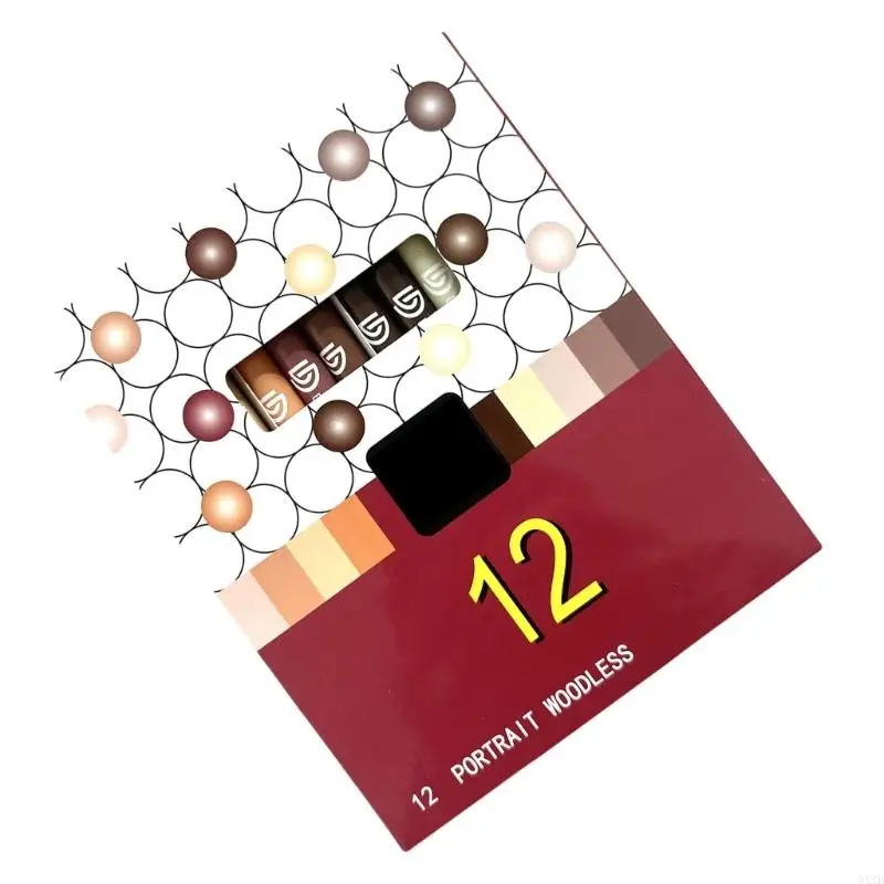 12 Lápis cor sem à base óleo para pintura desenho retratos