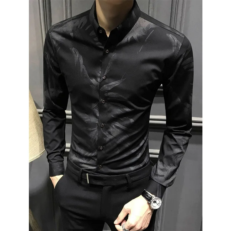 Camisa casual com gola virada para baixo masculina, 8 estilos, roupas da moda, alta qualidade, novo, 2023