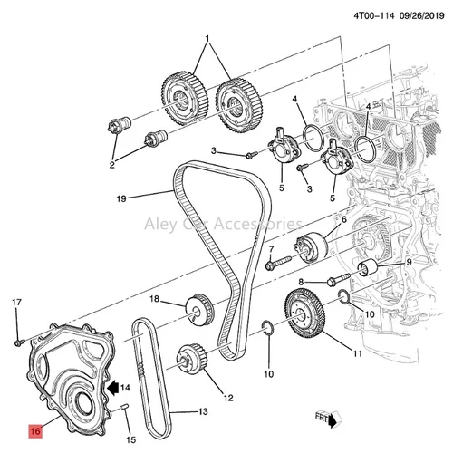 Imagen 2 del producto 10 piezas 55487381 55509157 Cubierta del sello de aceite delantero del cigüeñal para GM Encore GX