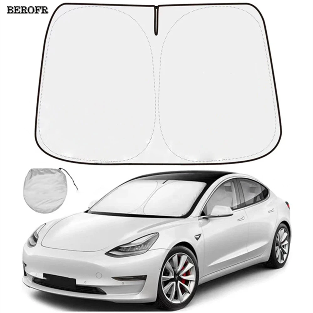 

Car Windshield Cover For Tesla Model Y S X 3 2017 2018 2019 2020 Front Windshield Sunshade Window Sunshade Interior Accessories