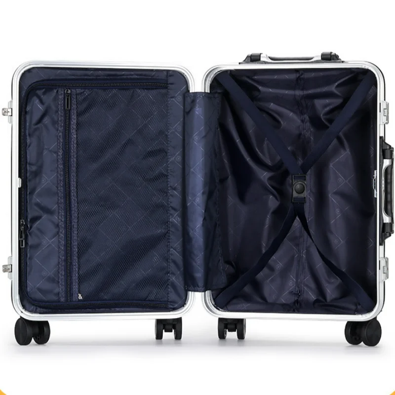 Aluminium Frame Reiskoffers Aanbiedingen Met Wielen Cabine Rollende Bagage Wachtwoord Trolley Bagage Grote Capaciteit Handbagage