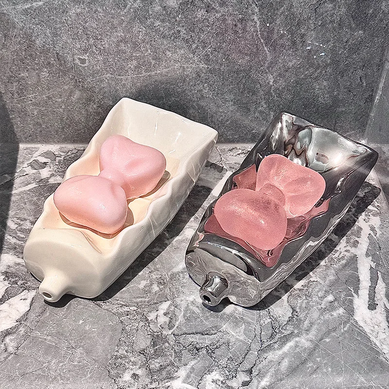 Cartoon Toothpaste Shape Ceramic Soap Dish Keep Soap Bars Dry Extend Soap Life Soap Box Creative Cute Soap Drain Rack Kitchen