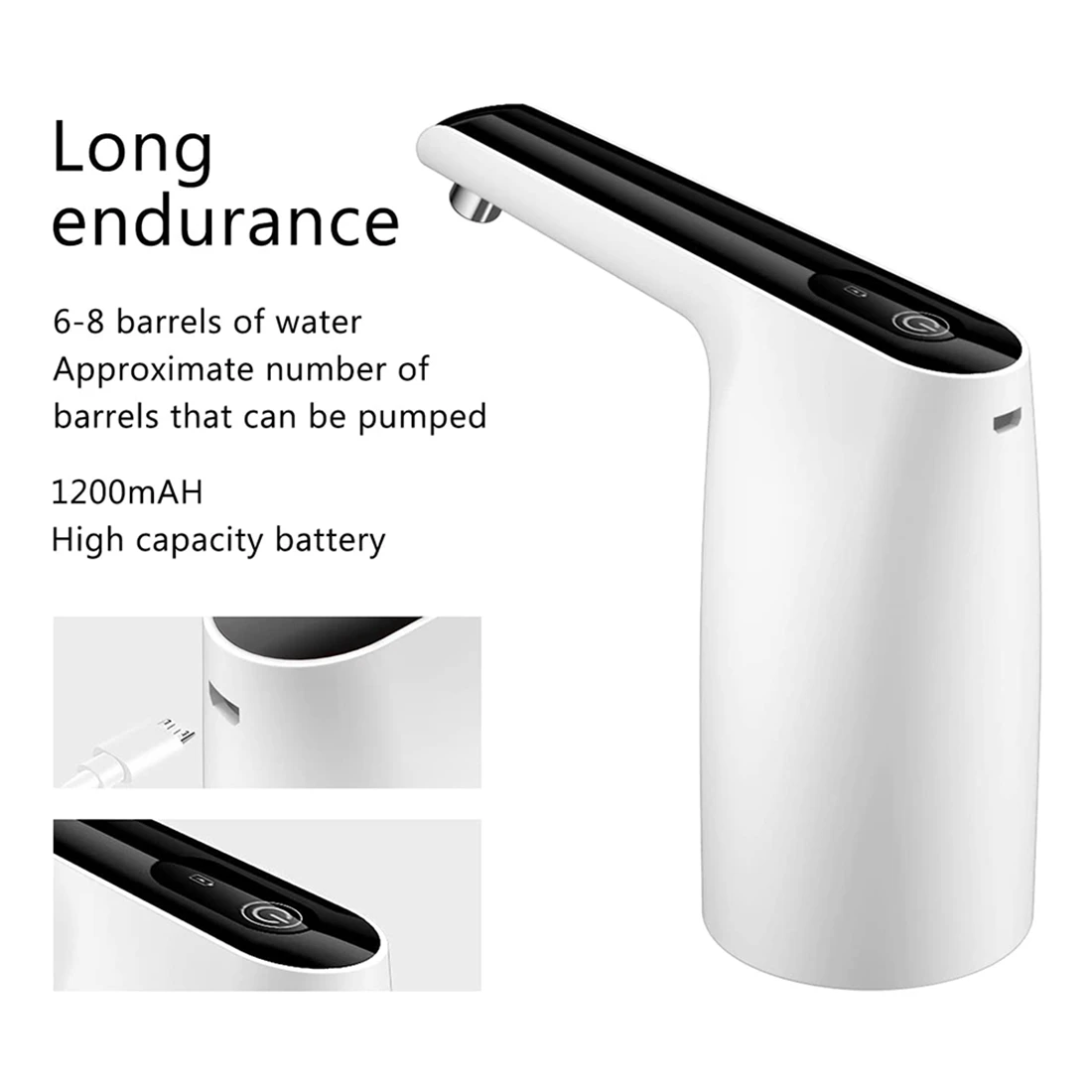 Электрический диспенсер для бутылок с водой, портативный удобный автоматический насос для бутылок с водой для универсальной 5-галонной бутылки, красный