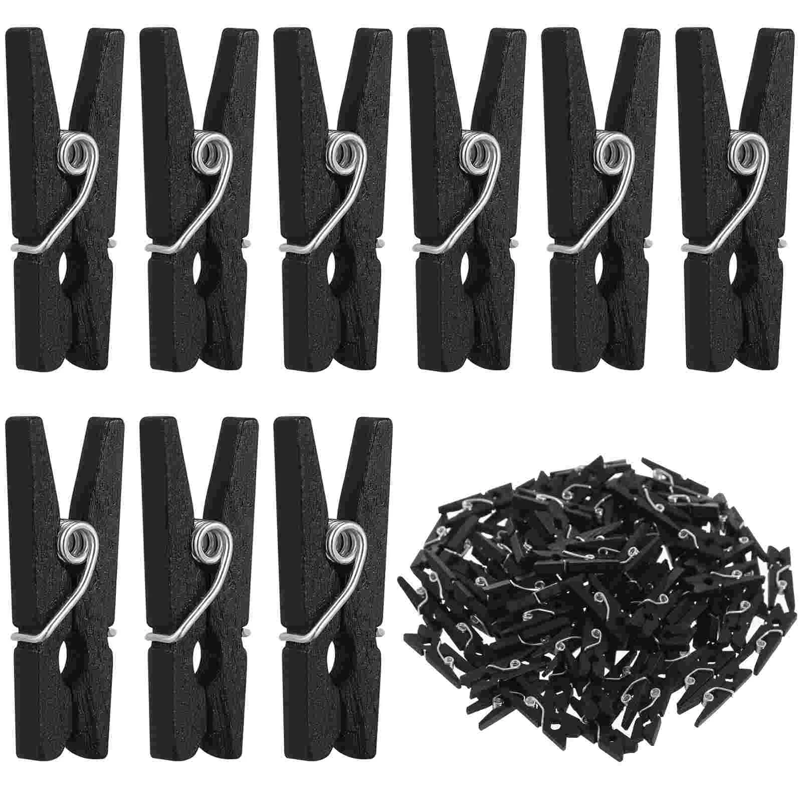 

100 Pcs Mini Clip Hangers Wooden Pegs Utility Clips Heavy Duty Photo Nail Child