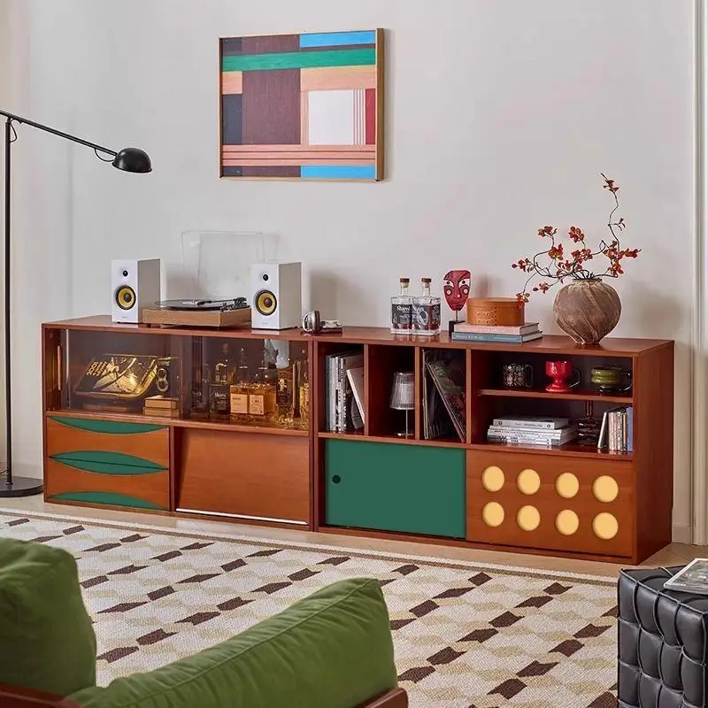 

Solid wood dining side cabinet household living room wall combination locker storage cabinet locker display cabinet
