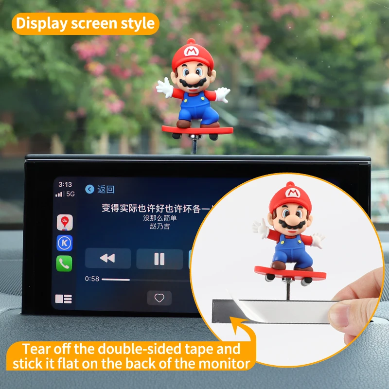Car Automatic Sliding Skateboard Bear Alloy Cute Cartoon Scooter Center Console Ornaments Creative Car Decoration Accessories image 2