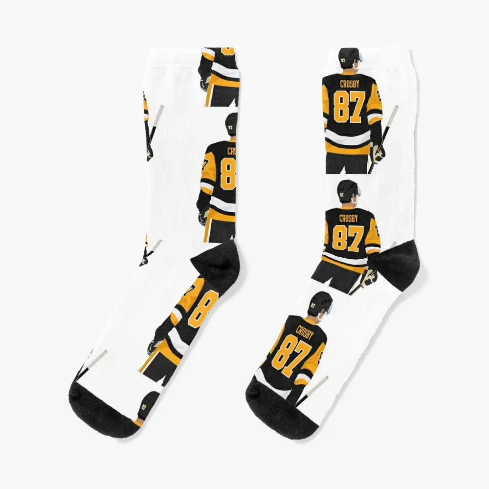 Sidney Crosby-Chaussettes de sport chaudes coordonnantes pour hommes et femmes, chaussettes de football d\'hiver, 87