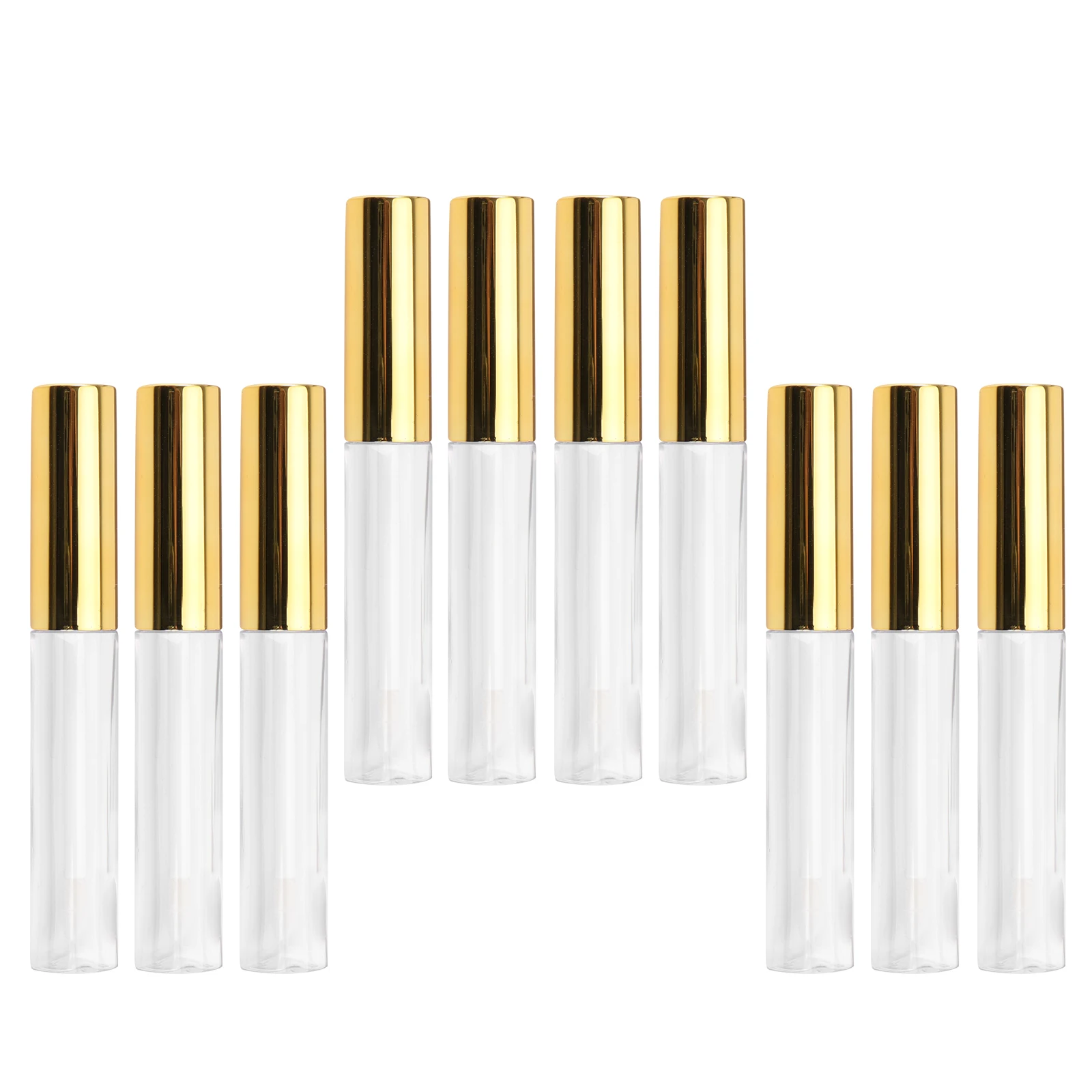 

10Pcs Lip Gloss Tube Transparent Circular Plastic Empty Labial Glair Bottle Durable Portable Travel Lip Circular Tube
