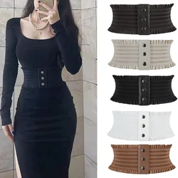 Frauen breiter Gürtel elastische Hüftgurte Damen Stretch Bund Kummer bund weibliches Kleid Korsett gürtel schwarz weiß Taillen bund