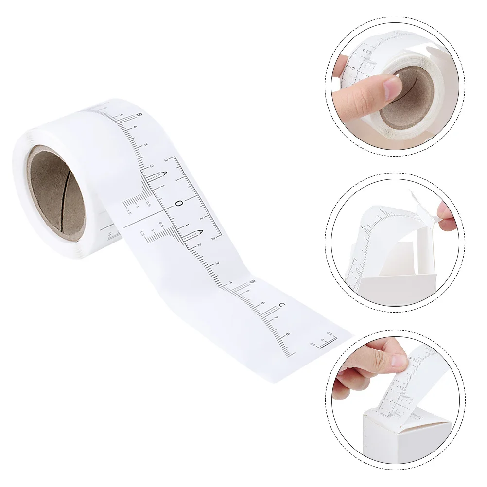 1 rotolo adesivo righello per misurazione sopracciglia adesivo bianco monouso guida per sopracciglia sopracciglia simmetriche accessorio per trucco strumento tatuaggio corpo