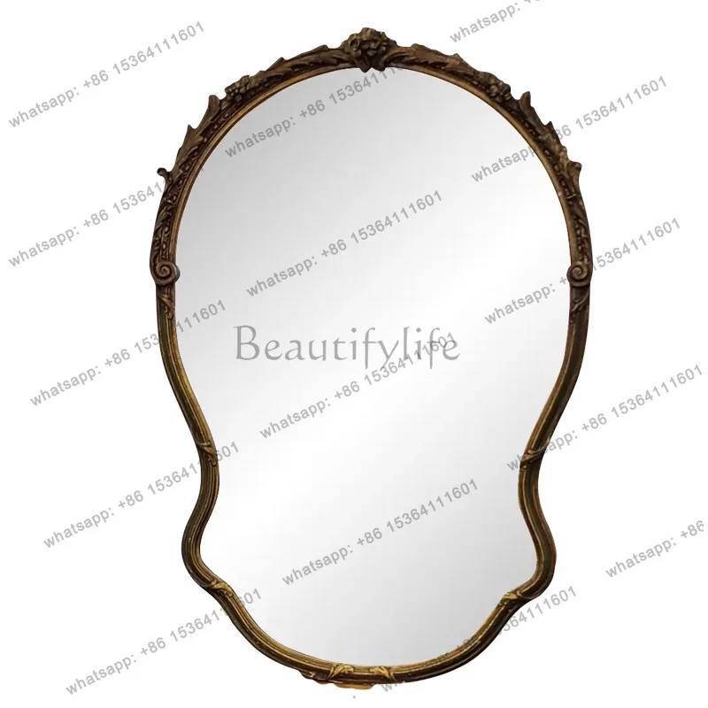 French retro engraved American vanity mirror bedroom vanity mirror bathroom mirror