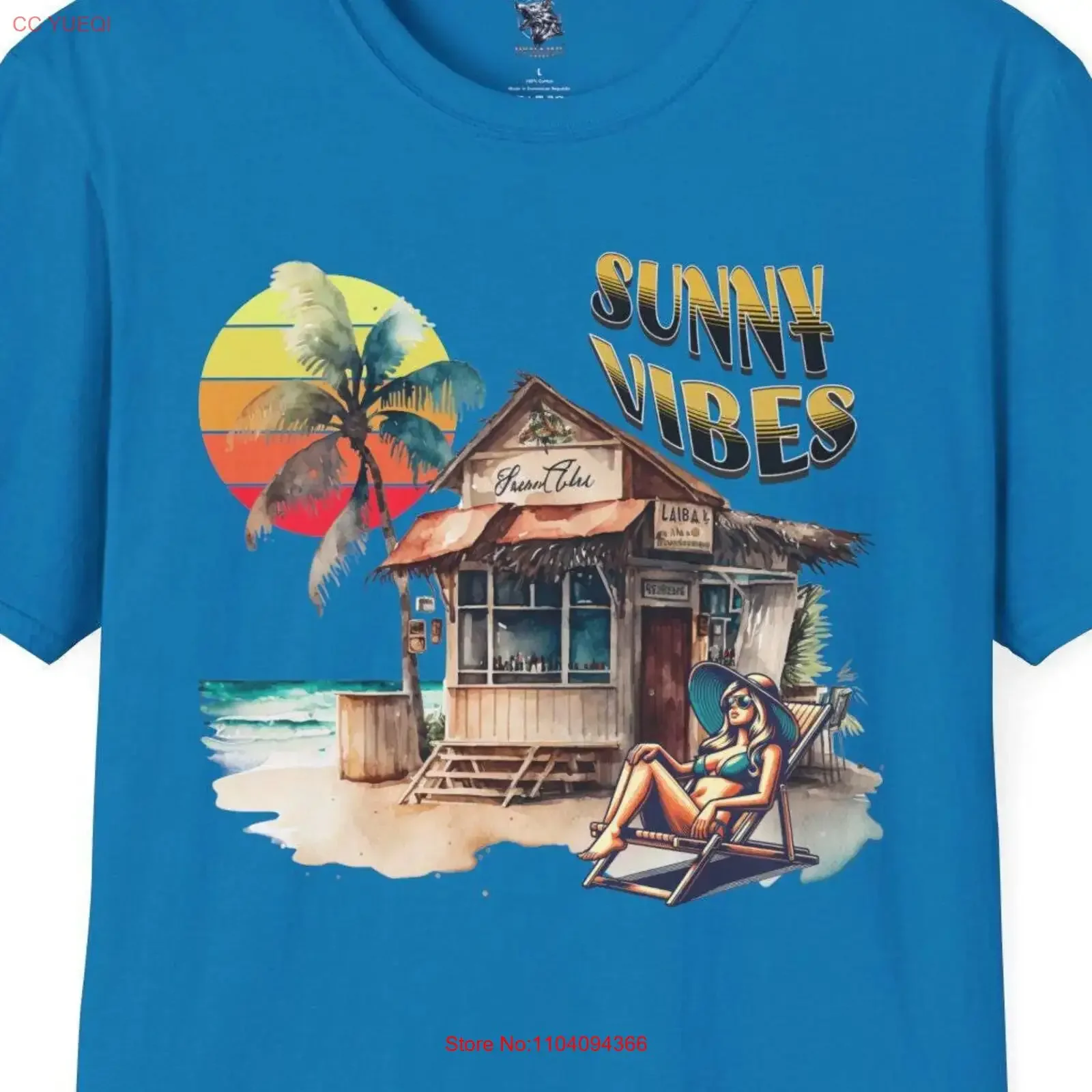 Sunny Vibes Beach T Shirt Tropical Sun Palm Trees Summer Vacation Relaxed Shack Lover  vintage Washed Comfortable Slightly