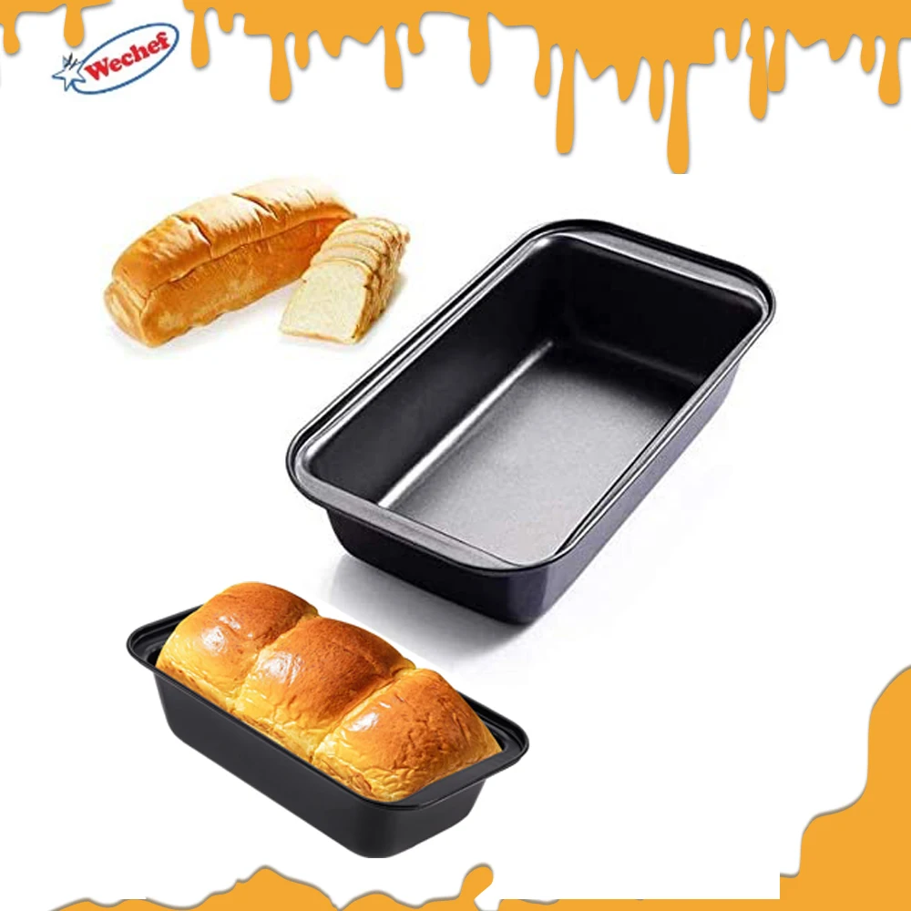 

6 Pcs Non-stick Rectangular Bread Loaf Cake Mold Black Carbon Steel Toast Baking Pan Tray Mould Kitchen Household Bakeware Tool