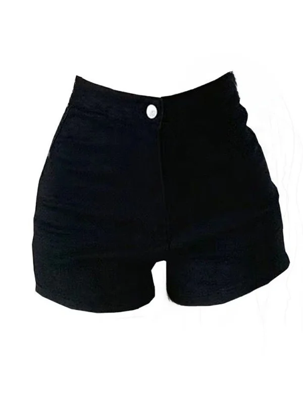 

High Waist Tight Fit Black Denim Shorts Women Summer 2026 New Style Slimming Versatile Hot Pants Korean Style Teenage Fashion