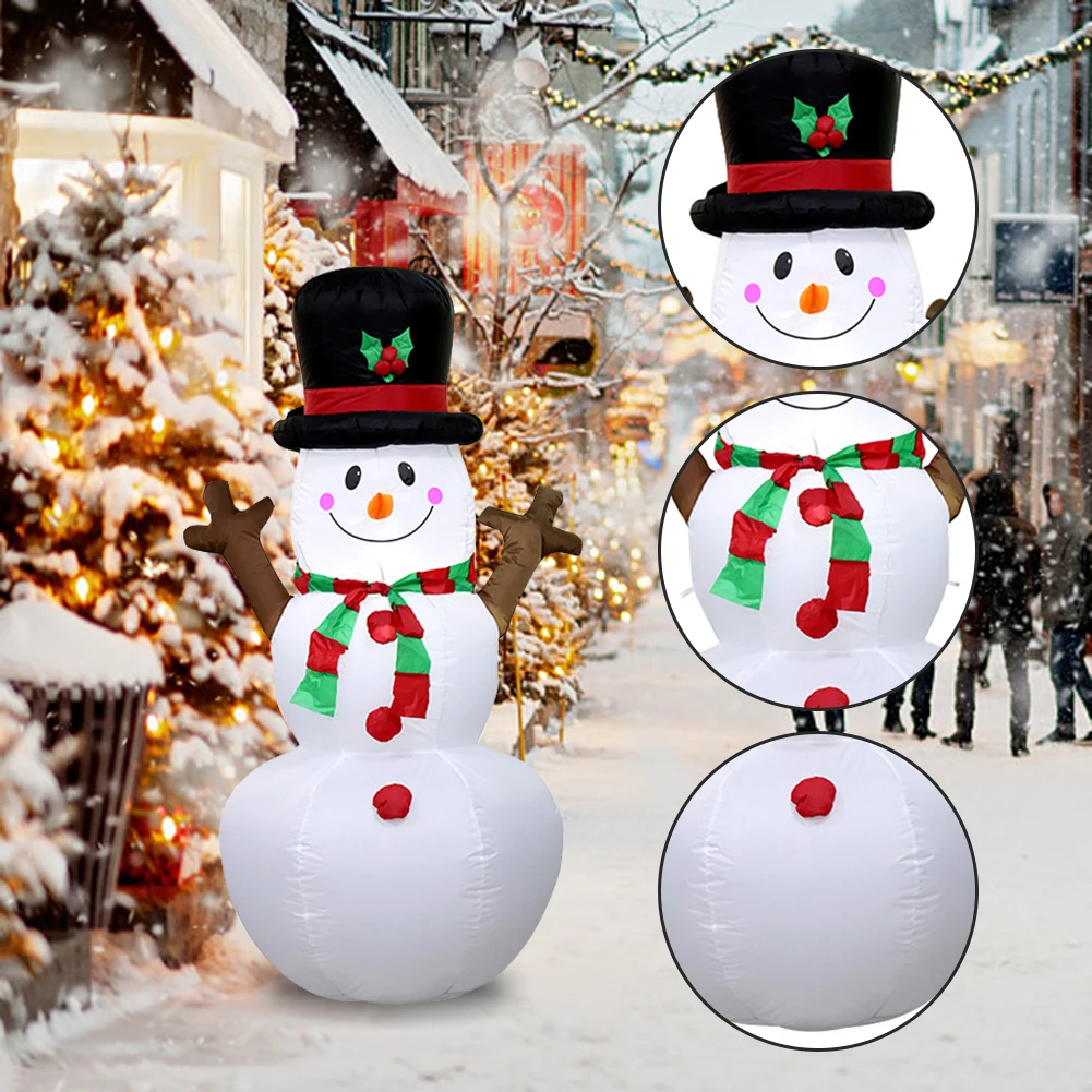 Bonhomme de neige de plage gonflable avec LED, décoration de Noël, fête de Noël, intérieur, extérieur, accessoires de cour, jouet d'ornement, 2024