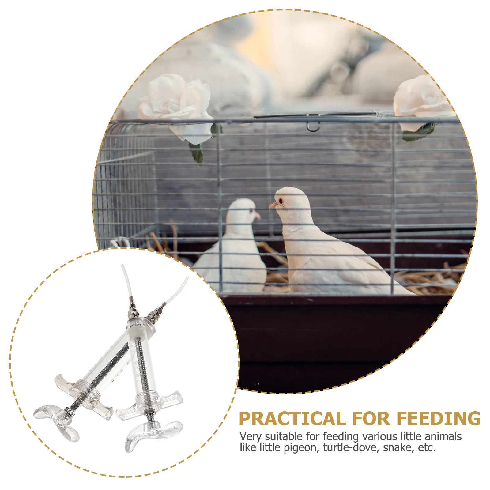 

2Sets Bird Feeding Syringe Kit Clear Scale Feeding Tubes Pet Parrot Feeder Durable Easy to Install Parrot Feeder