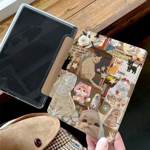 Funda Kindle Carcasa trasera acrílica con correa para la mano, Skindle Paperwhite 12.a 7 pulgadas, 11.a generación, 6,8 pulgadas, 2024, 2022, basic11a generación