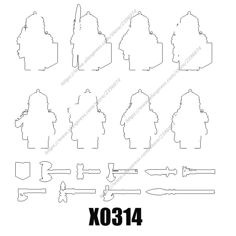 Экшн-фигурки из средневековых фильмов X0314 XH1714 XH1715 XH1716 XH1717 XH1718 XH1719 XH1720 XH1721, 1 шт.