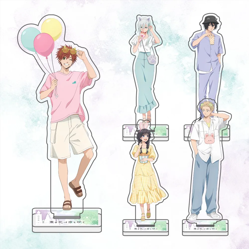 أنيمي زهرة عطرة تزهر مع كرامة الاكريليك حامل سلاسل المفاتيح Tsumugi Rintaro Waguri Kaoruko نموذج لوحة مكتب المشجعين الهدايا