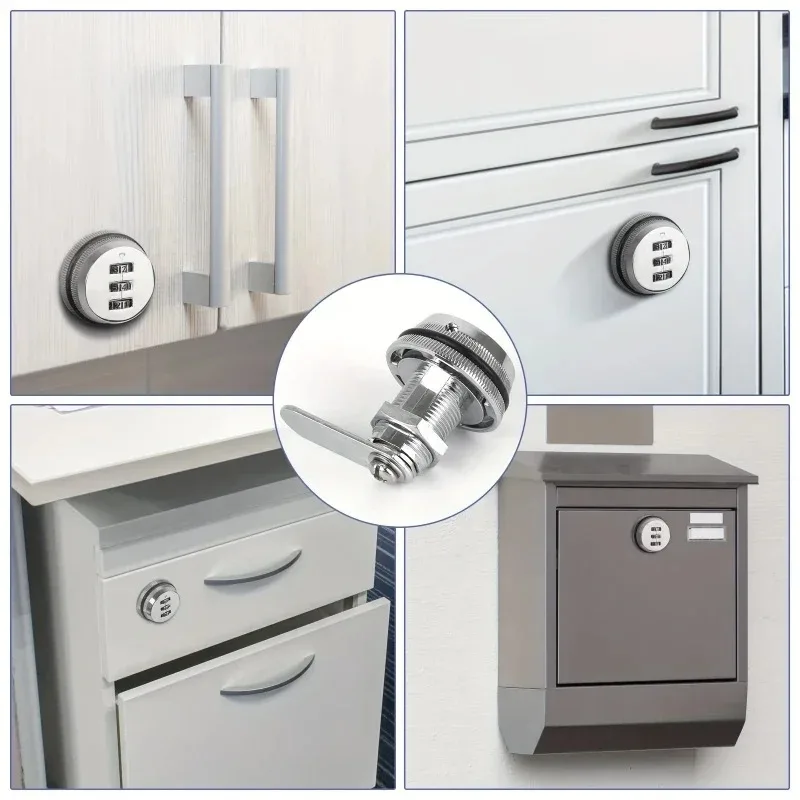 3-digit combination password lock cam lock cabinet drawer mailbox storage cabinet 3-digit password protector