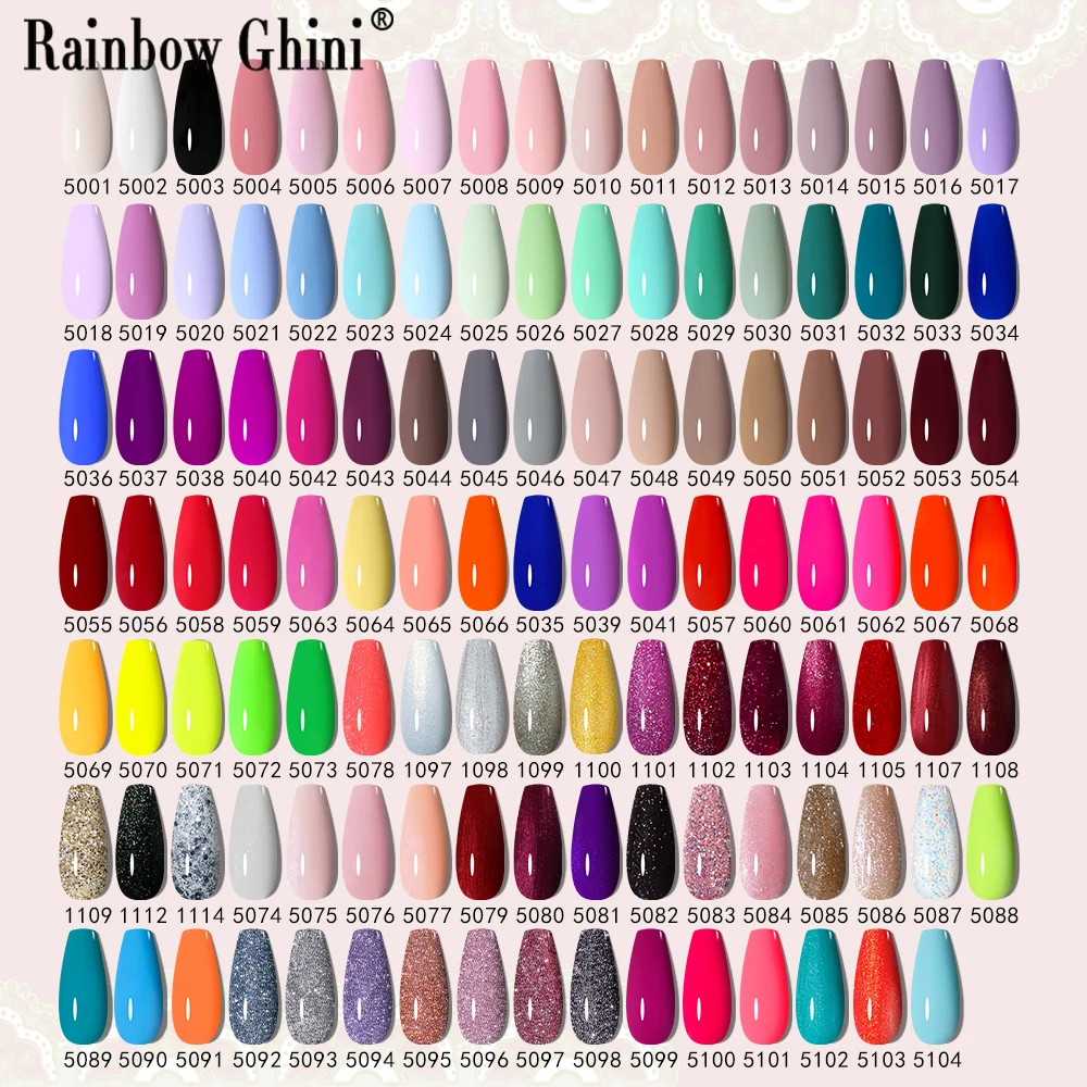 Rainbow Ghini 118 สี 15ml นีออนเจลเล็บยาวนานเลื่อมกึ่งถาวรเล็บอุปกรณ์ศิลปะสําหรับมืออาชีพ