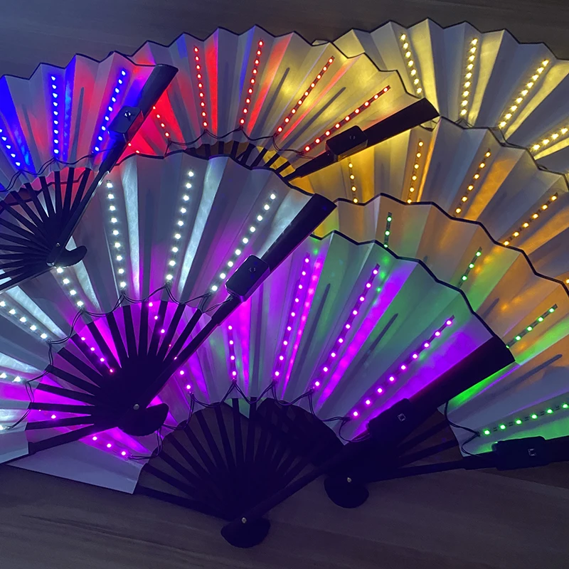 13 Inch Oplichten Fan Dans Podium Voorstelling Rave Lichtgevende Partijen Groothandel Led Speelgoed Geleid Klassieke Dans Fan Voor Vrouwen Meisje