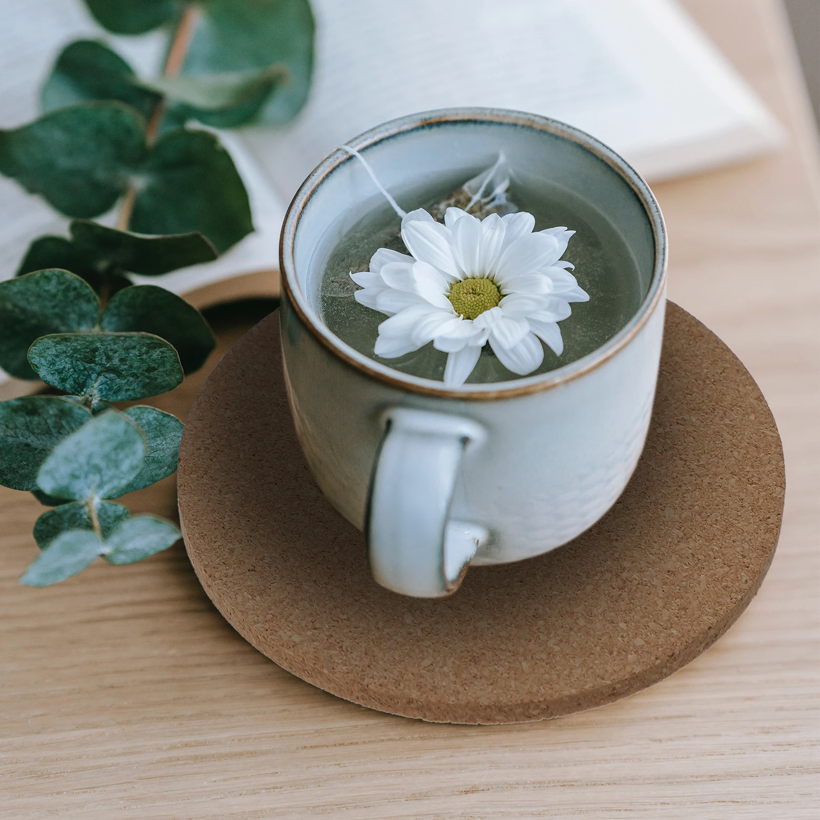 30pcs Cork Coasters Reusable Drink Coaster for Home Coffee Shop Blank Coasters Craft Supplies Thick Padding Table Mat