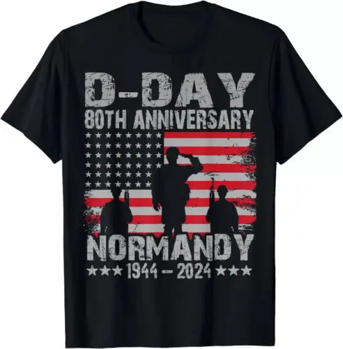 T-Shirt D-Day 2024 Shirts 80th Anniversary Normandy 1944 US Flag T-Shirt