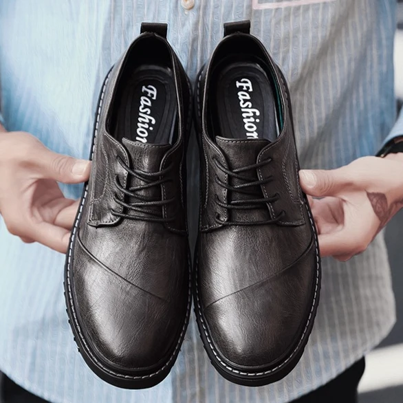 

Men's Classic Business Leather Shoes - Handcrafted Comfortable Dress Shoes Fashion Casual Flats for Office Daily Wear Classic