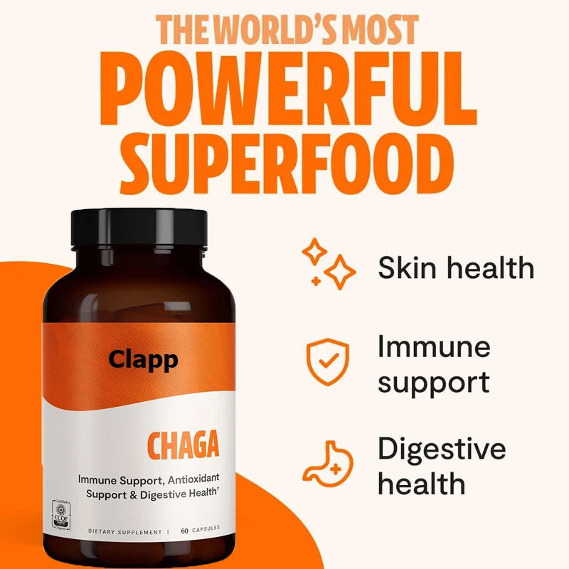 

Chaga Mushroom Supplement - Antioxidant and Immune Support (60 Capsules)